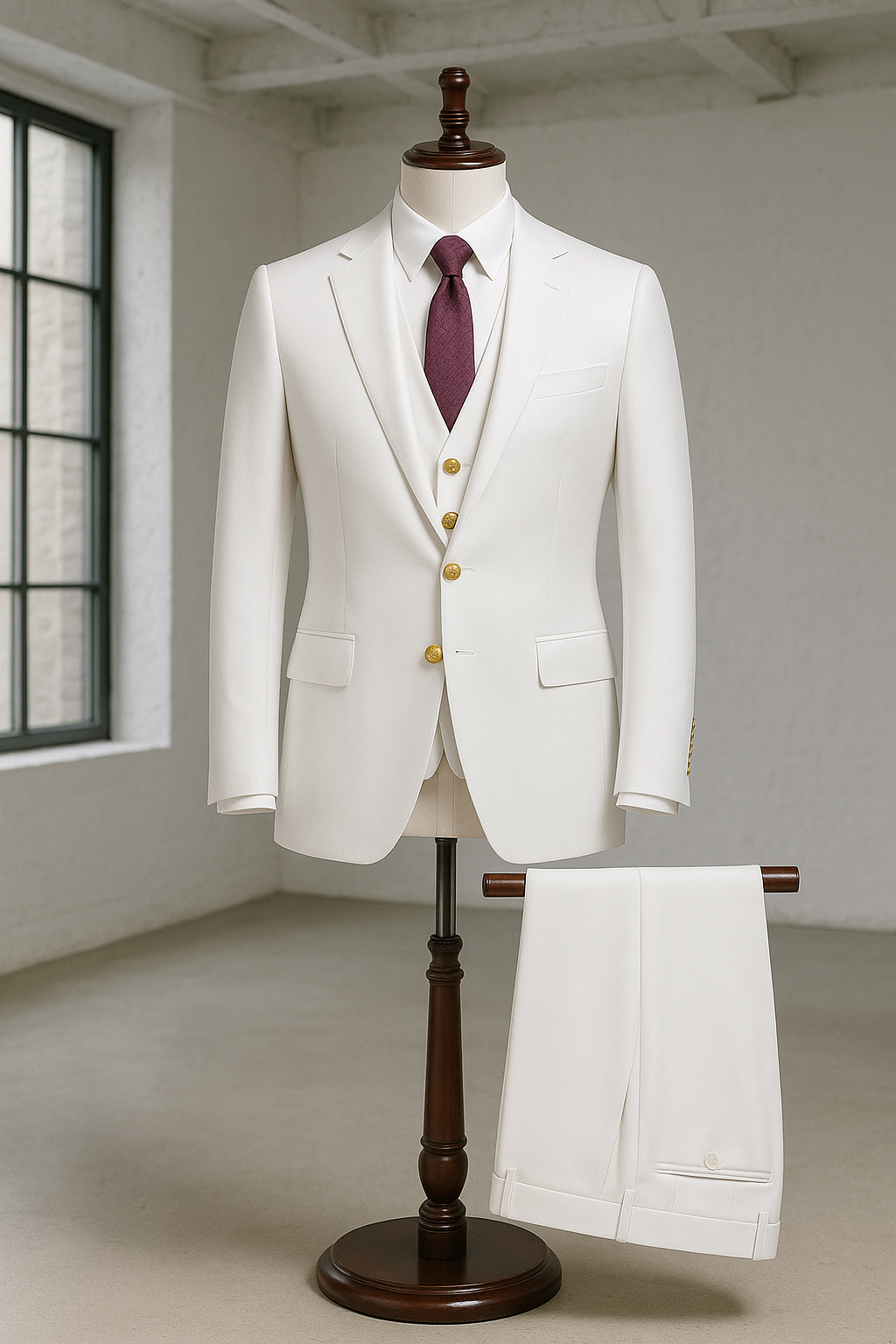 Men’s Premium 3-Piece Business Suit Set – Jacket, Vest & Trousers