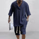 ☀️ 2 - piece knitted set – V - neck T-shirt and shortsAzizaK