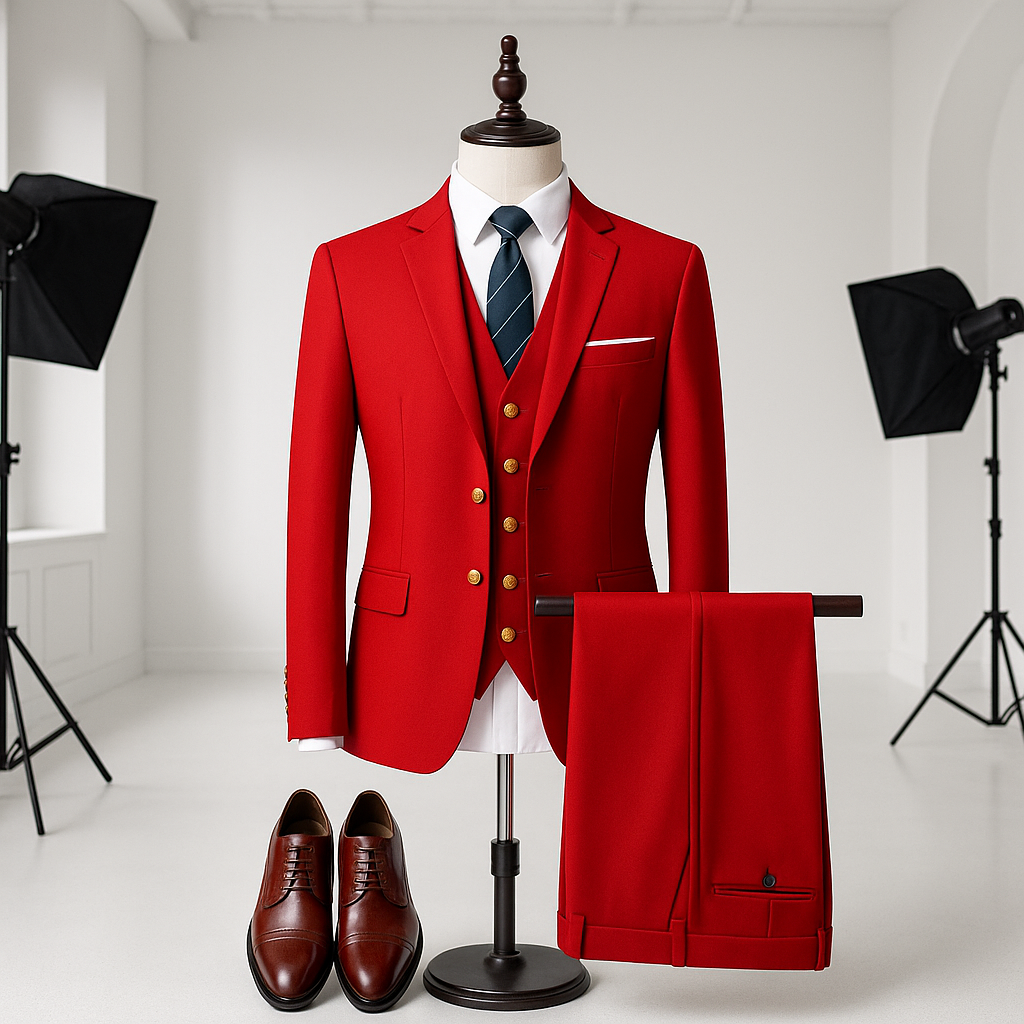Men’s Premium 3-Piece Business Suit Set – Jacket, Vest & Trousers