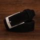 Suede Leather Belt – Genuine Cowhide with Classic Silver Buckle