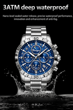 Poedagar Luxury Chronograph Watch – 3ATM Waterproof