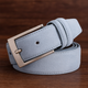 Suede Leather Belt – Genuine Cowhide with Classic Silver Buckle