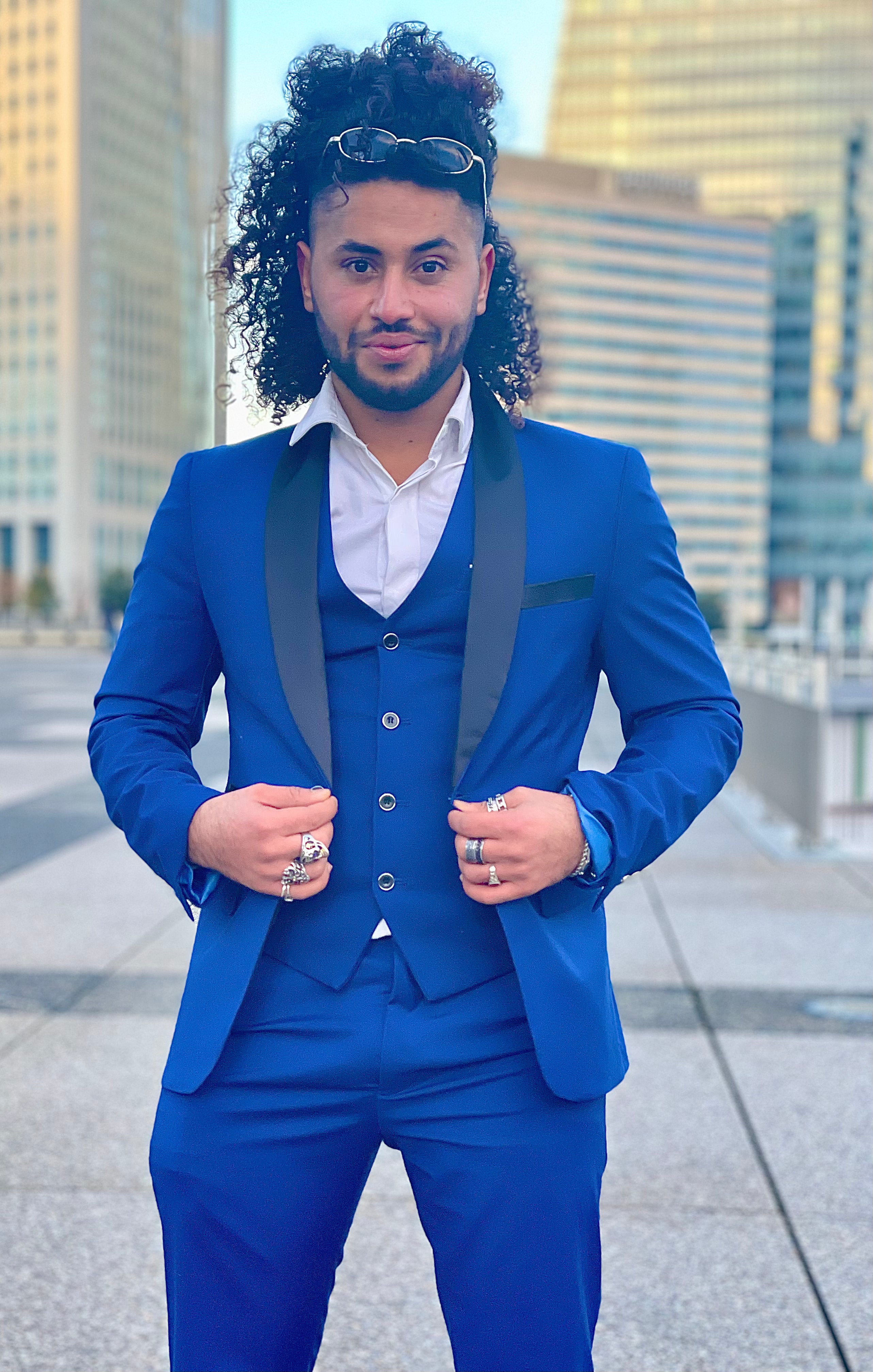Men’s Slim Fit 3-Piece Suit – Jacket, Vest & Pants | AzizaK