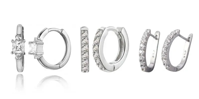 Pendientes de cristal blanco (925)