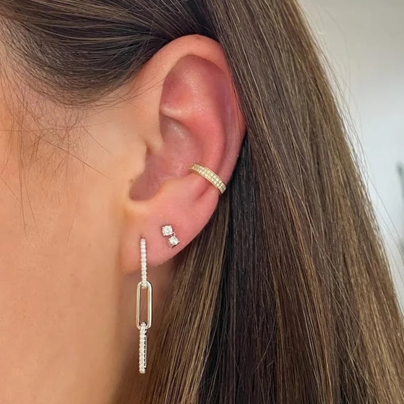 Pendientes de cristal blanco (925)