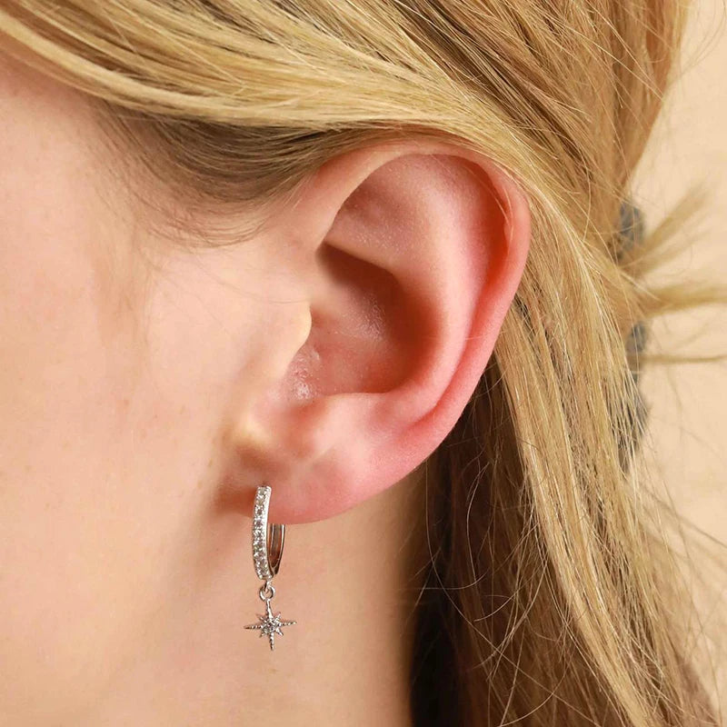 Pendientes de cristal blanco (925)