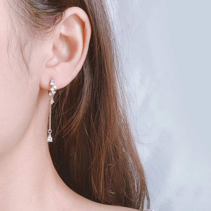Pendientes de cristal blanco (925)