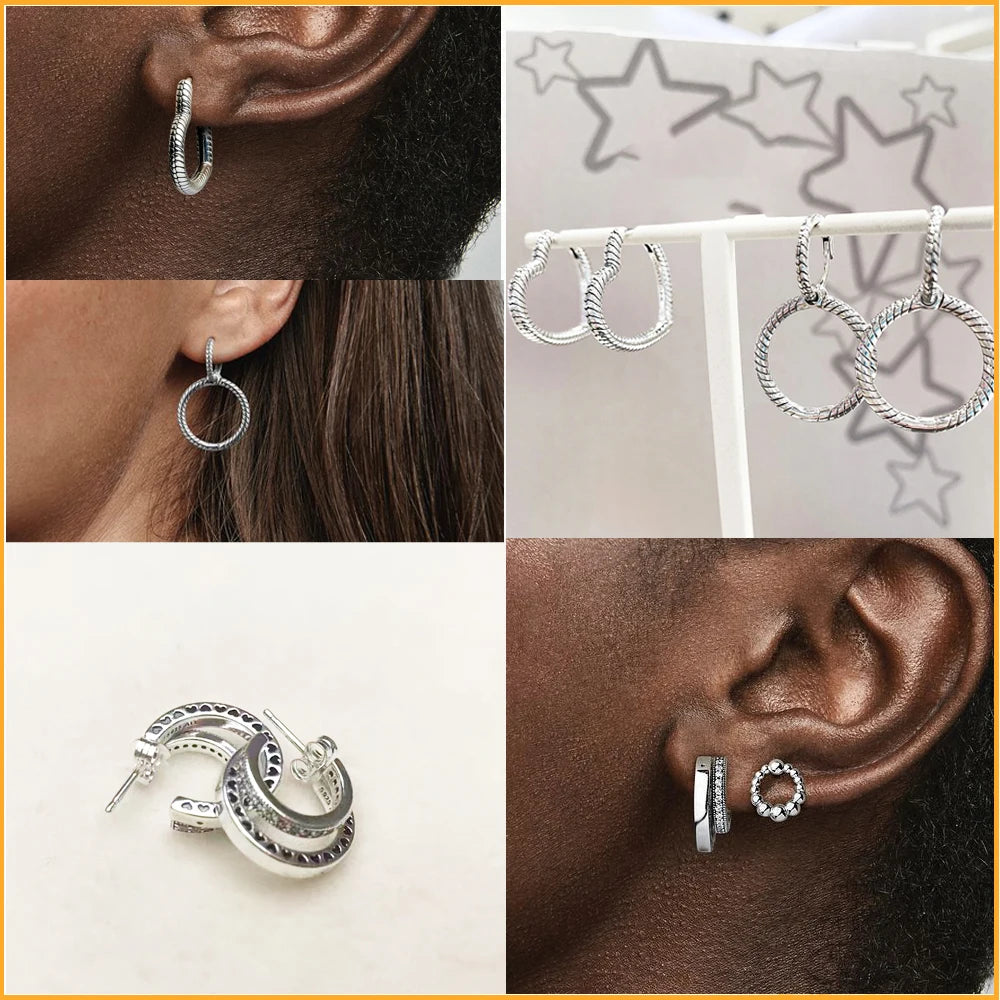 Genuino 925 pendientes de plata