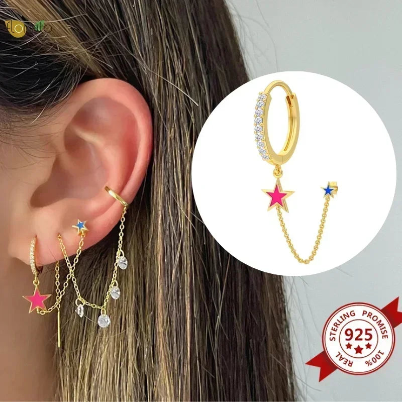 Pendientes para las mujeres dos (1PC 925) plata