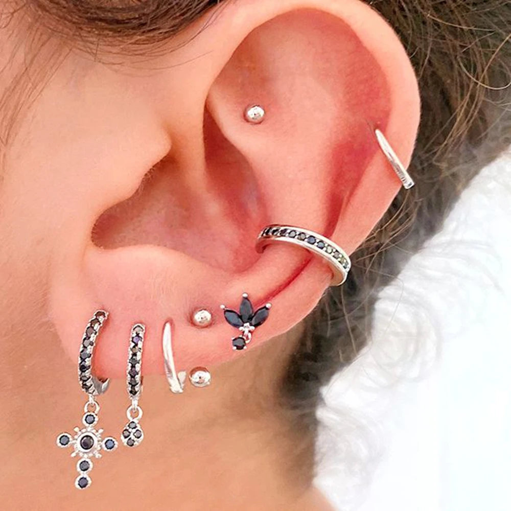 Nuevo redondo 925 pendientes de plata