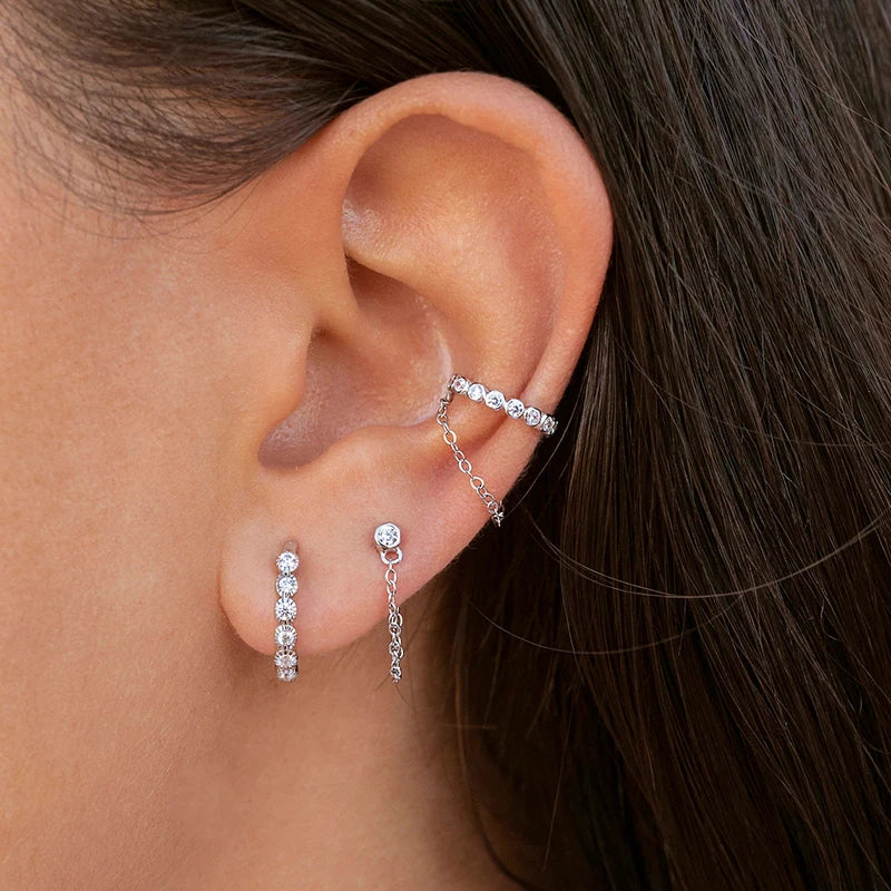 Pendientes de cristal blanco (925)