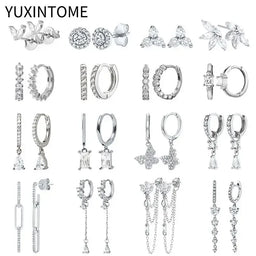 Pendientes de cristal blanco (925)