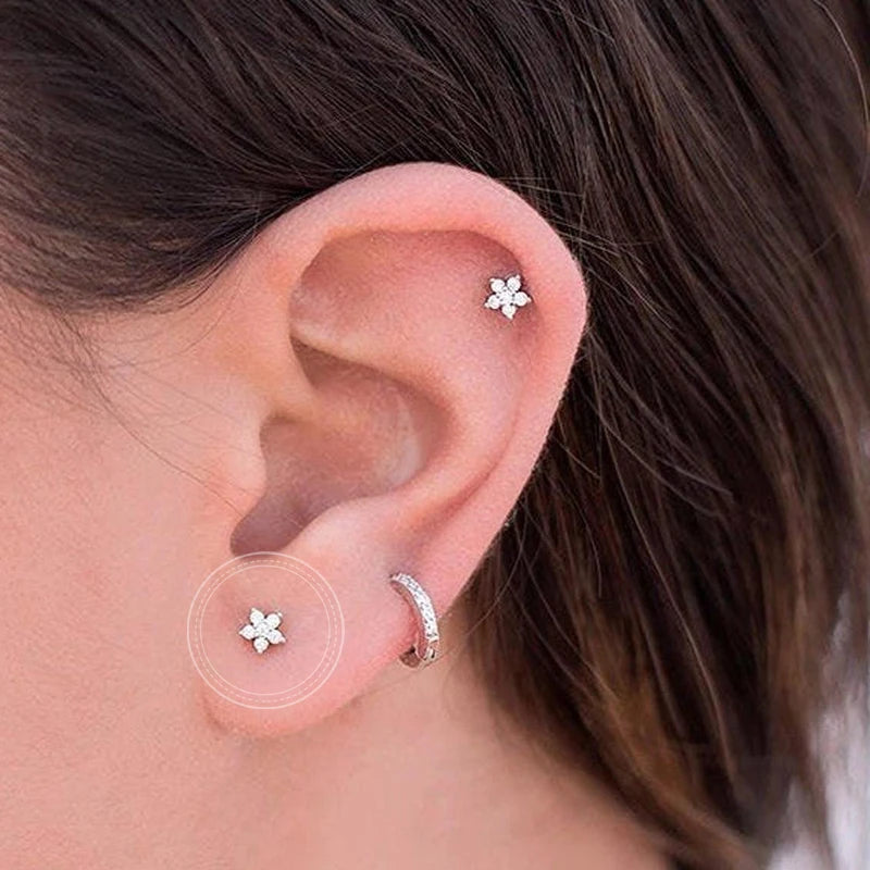 Pendientes de cristal blanco (925)
