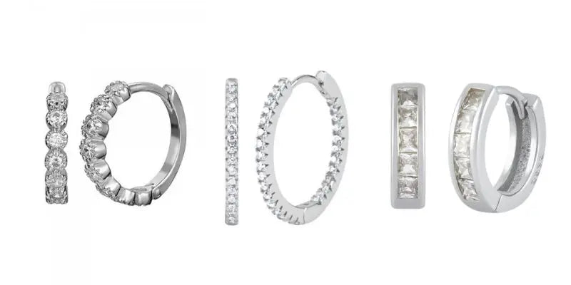 Pendientes de cristal blanco (925)