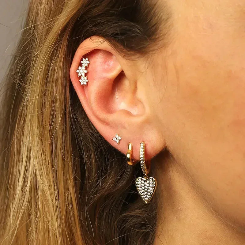 Pendientes de cristal blanco (925)