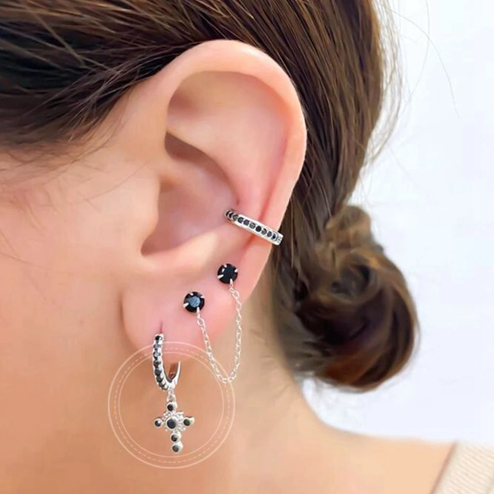 Nuevo redondo 925 pendientes de plata