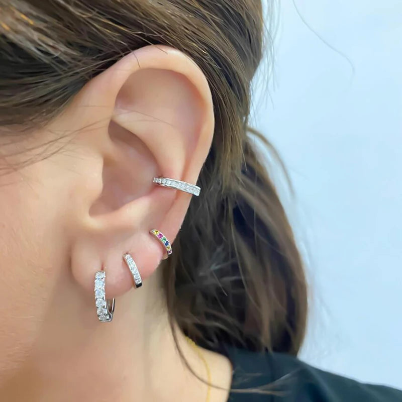 Pendientes de cristal blanco (925)