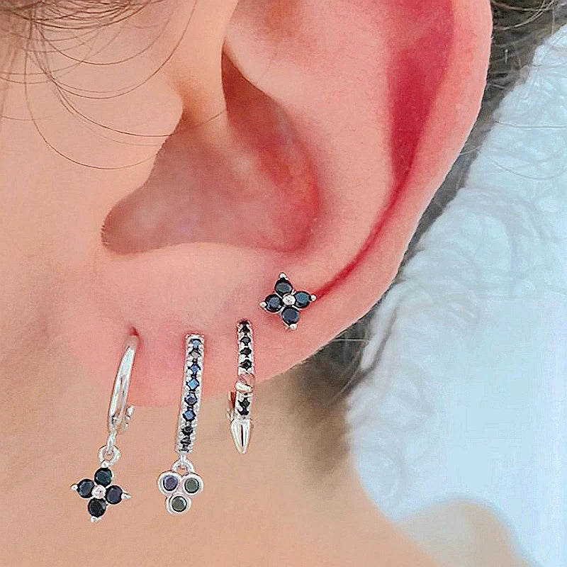 Nuevo redondo 925 pendientes de plata
