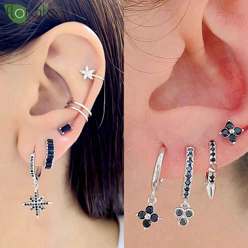 Nuevo redondo 925 pendientes de plata