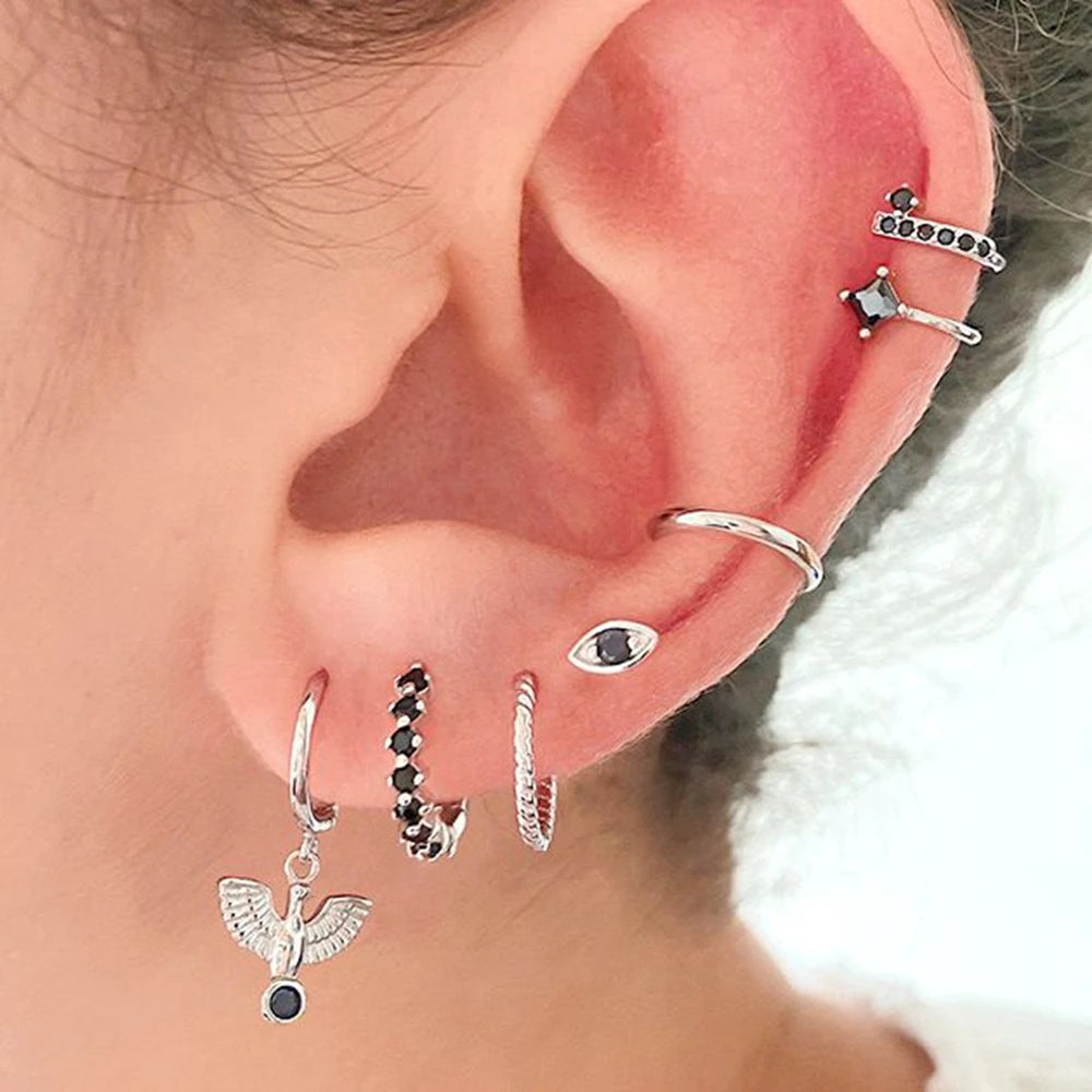 Nuevo redondo 925 pendientes de plata