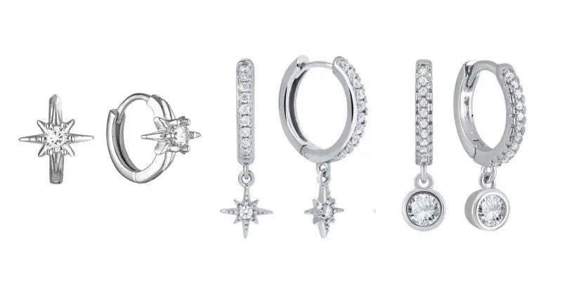 Pendientes de cristal blanco (925)