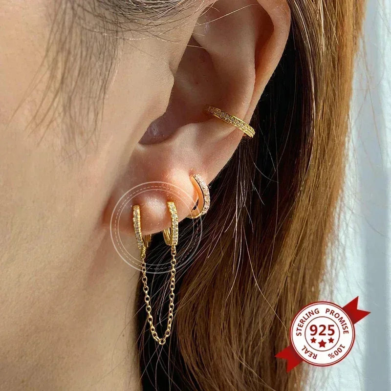 Pendientes para las mujeres dos (1PC 925) plata