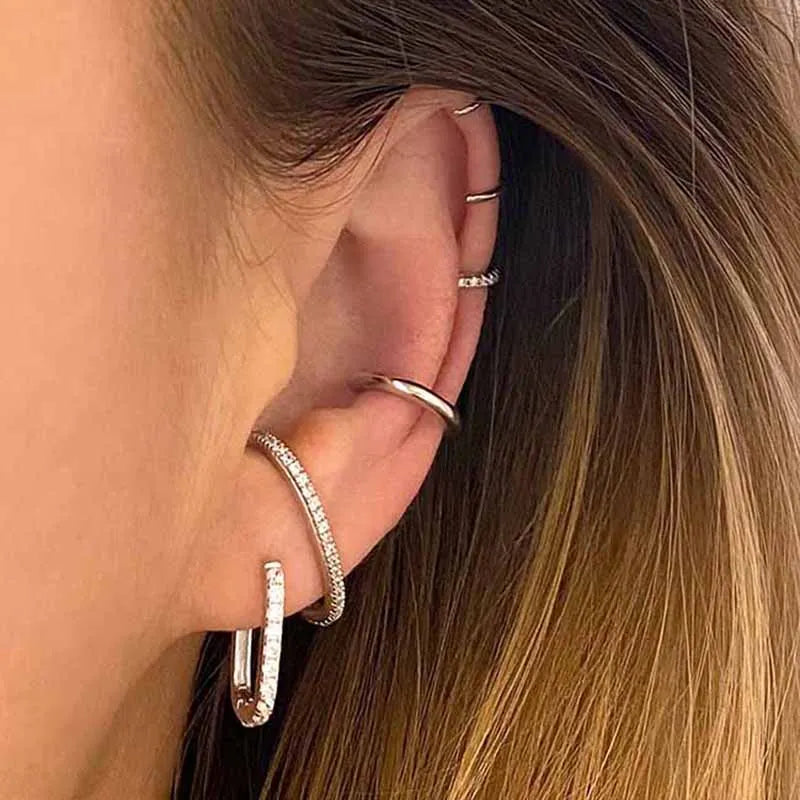 Pendientes de cristal blanco (925)