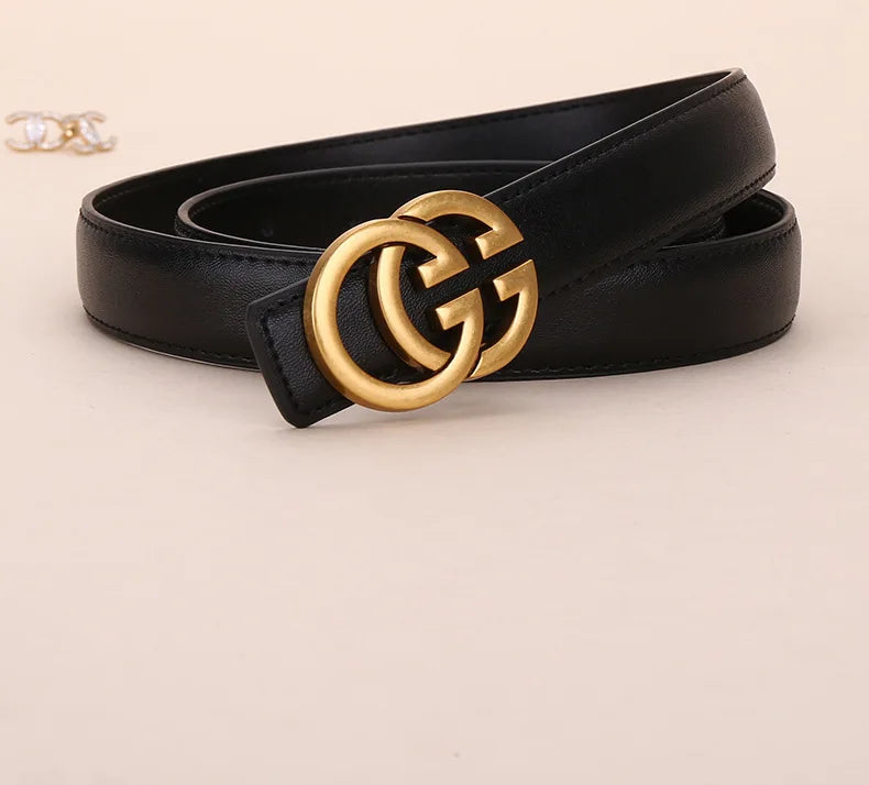 Women’s PU Leather Belt With Moon Temperament Button