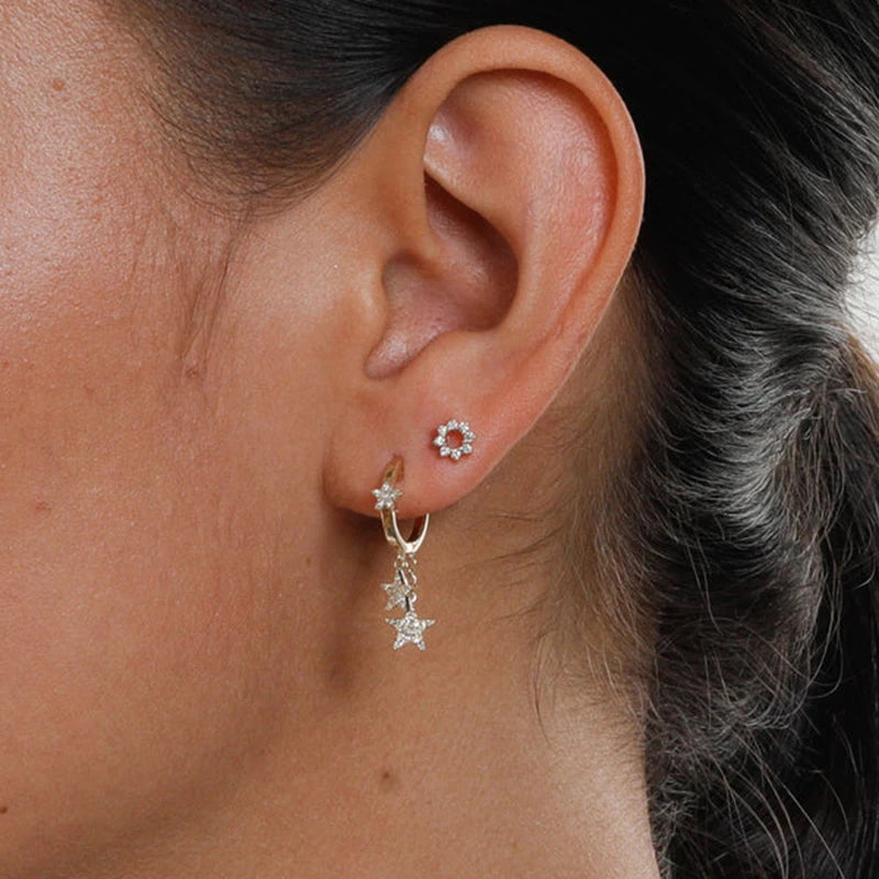 Pendientes de cristal blanco (925)