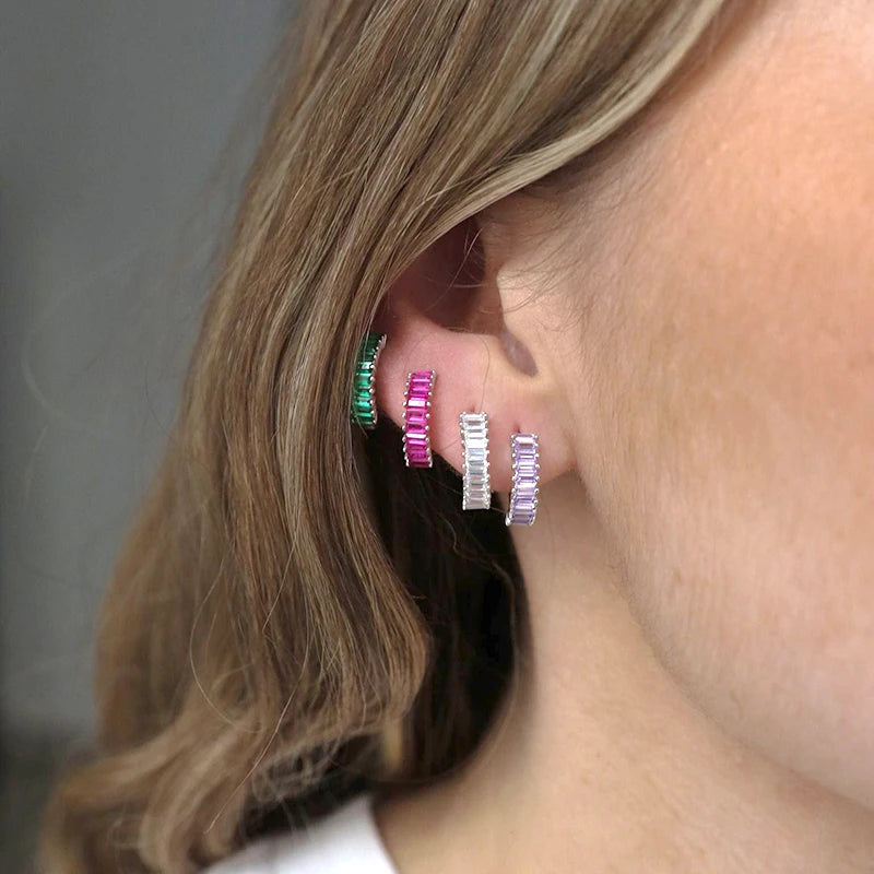 Pendientes de cristal blanco (925)
