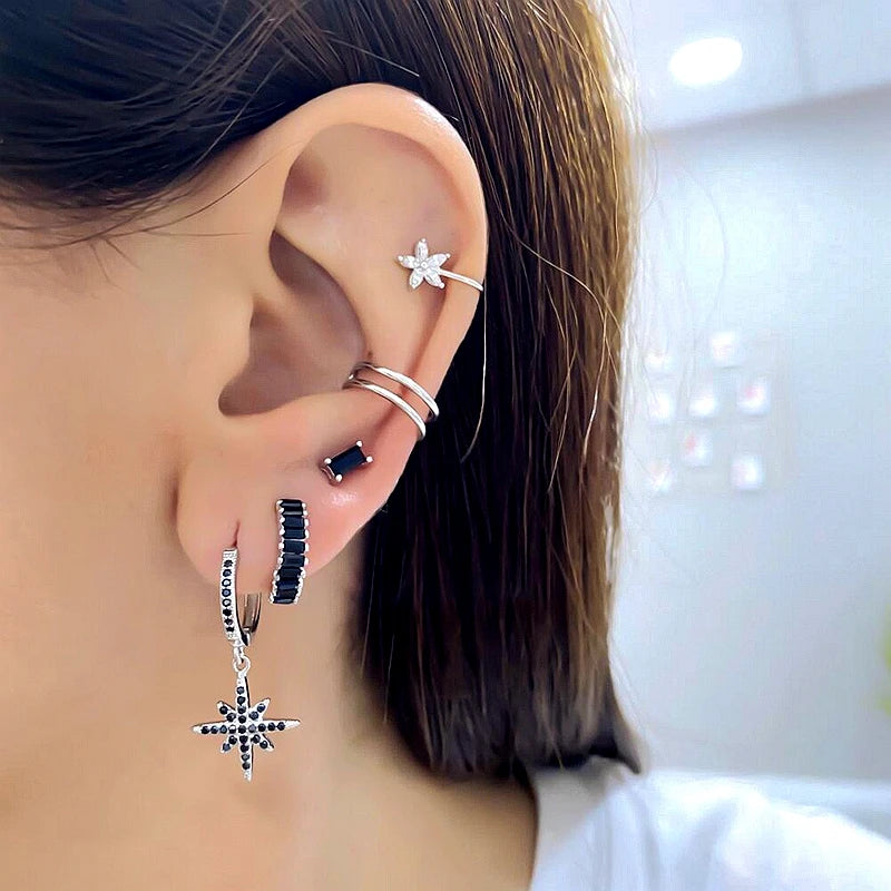 Nuevo redondo 925 pendientes de plata