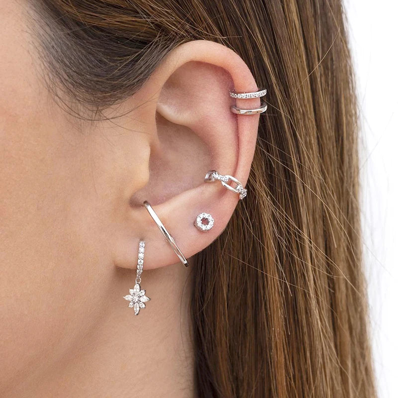 Pendientes de cristal blanco (925)
