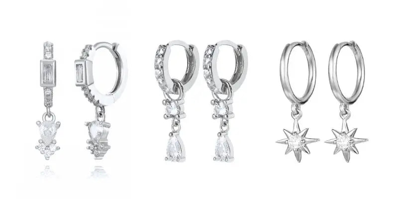 Pendientes de cristal blanco (925)