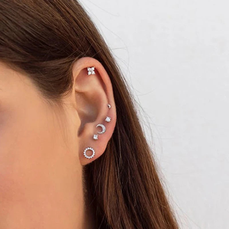 Pendientes de cristal blanco (925)