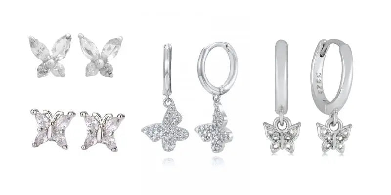 Pendientes de cristal blanco (925)