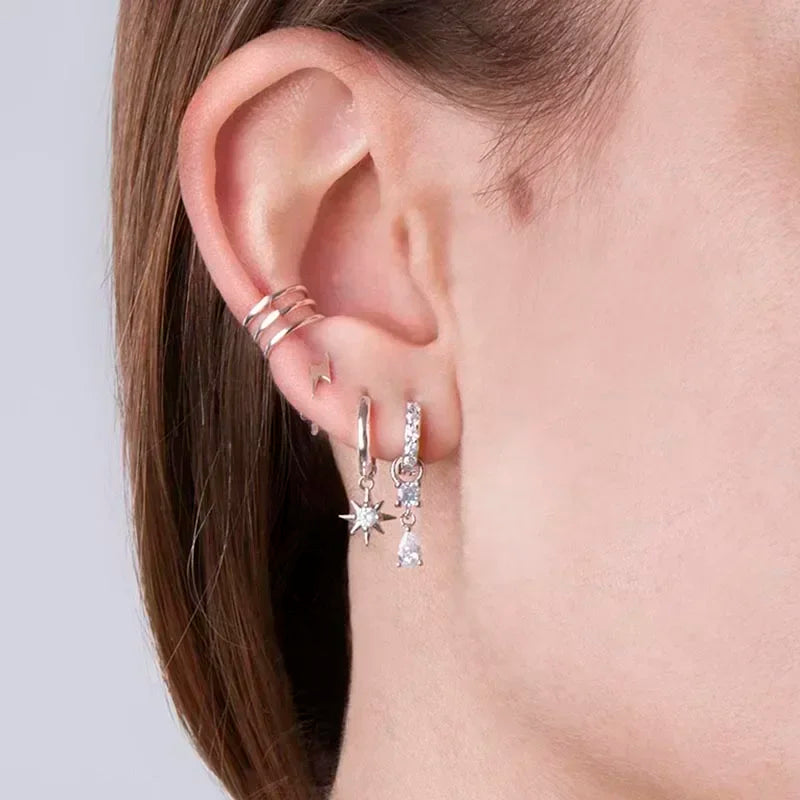 Pendientes de cristal blanco (925)