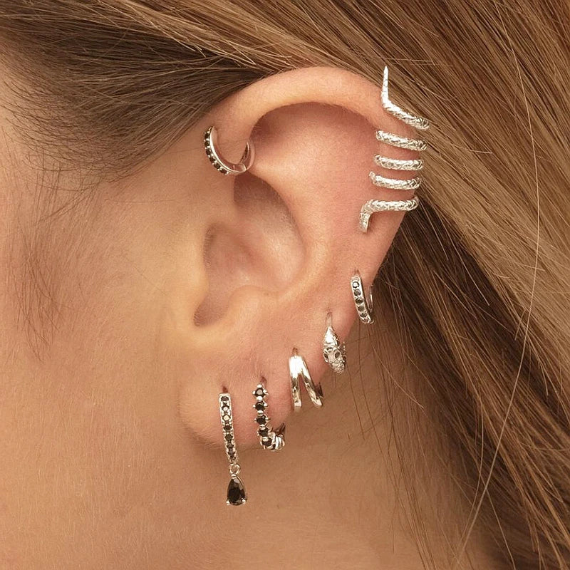 Nuevo redondo 925 pendientes de plata