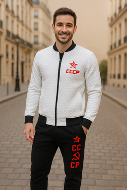 Crew neck jacket and sweatpants