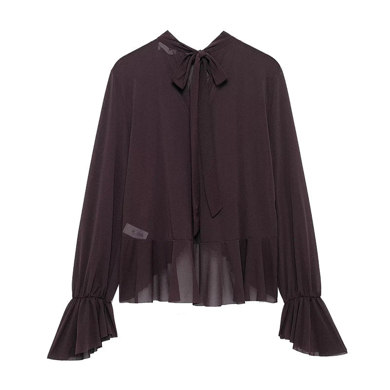 Back Bow Ruffle BlouseAzizaK