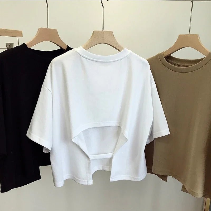 Back Cutout Cropped T-ShirtAzizaK