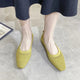 Breathable Knit Flats – Women’s Square Toe Slip - OnsAzizaK
