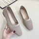Breathable Knit Flats – Women’s Square Toe Slip - OnsAzizaK