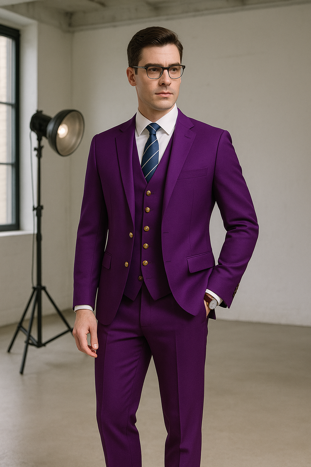 Men’s Premium 3-Piece Business Suit Set – Jacket, Vest & Trousers