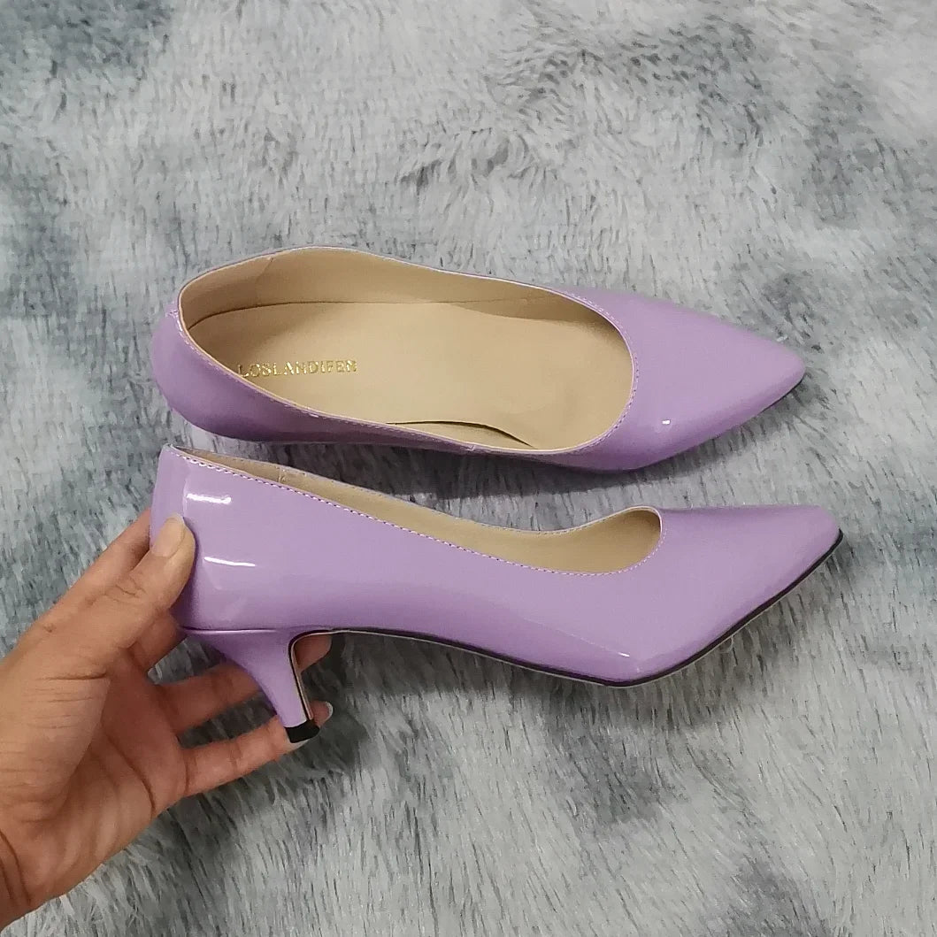 Classic Mid - Heel Pumps – Women’s Pointed Toe HeelsAzizaK