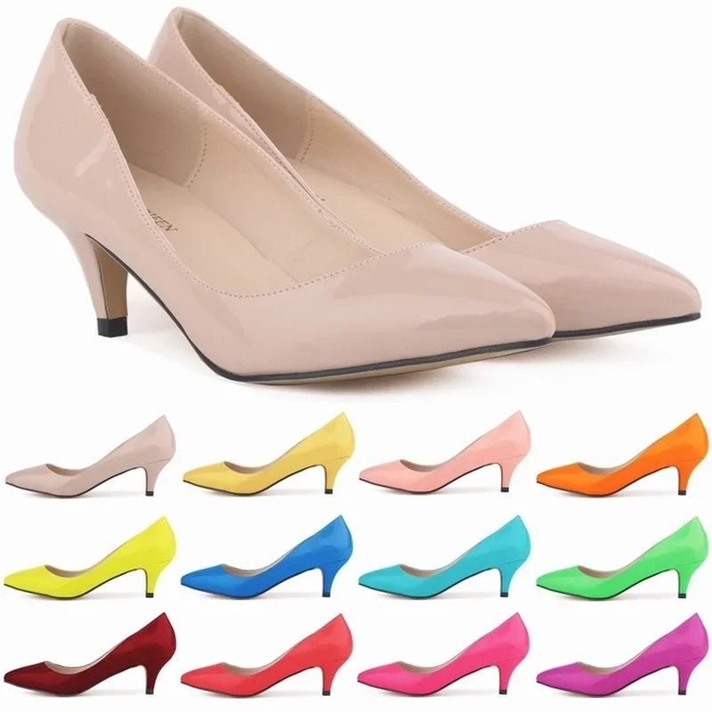 Classic Mid - Heel Pumps – Women’s Pointed Toe HeelsAzizaK
