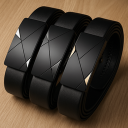 OYIFAN Luxury Automatic Buckle Belt – Geometric Black Design
