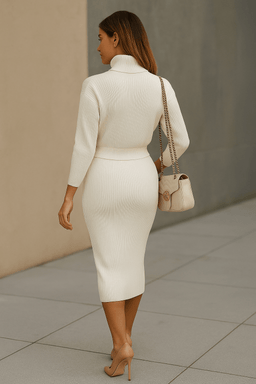 Elegant Knit Set – Sweater & SkirtAzizaK