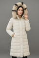 Elegant Long Puffer Coat with Faux Fur HoodAzizaK