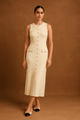 Elegant Ribbed Button - Front Midi DressAzizaK