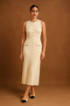 Elegant Ribbed Button-Front Midi Dress